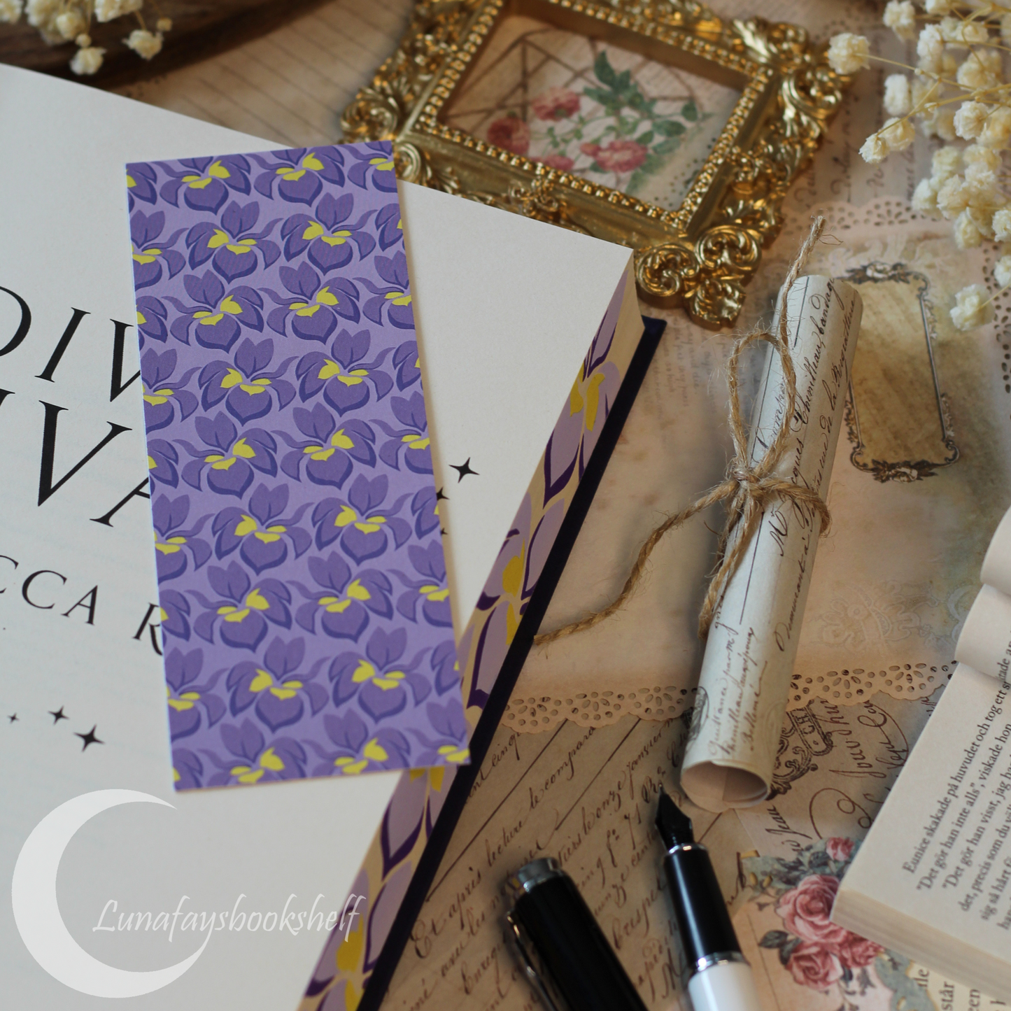 Iris double sided bookmark