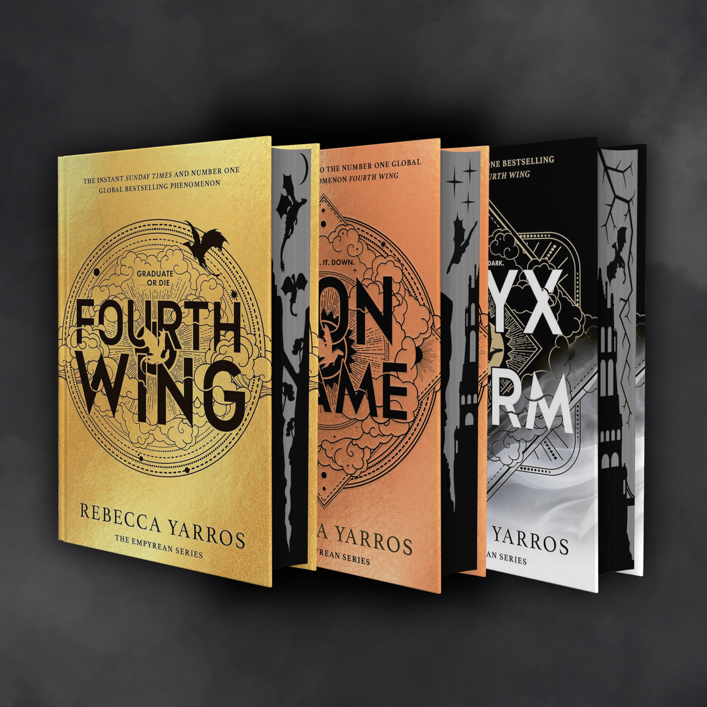 Fourth Wing, Iron Flame & ONYX STORM Sprayed Edge Hardback BUNDLE DEAL (UK edition)