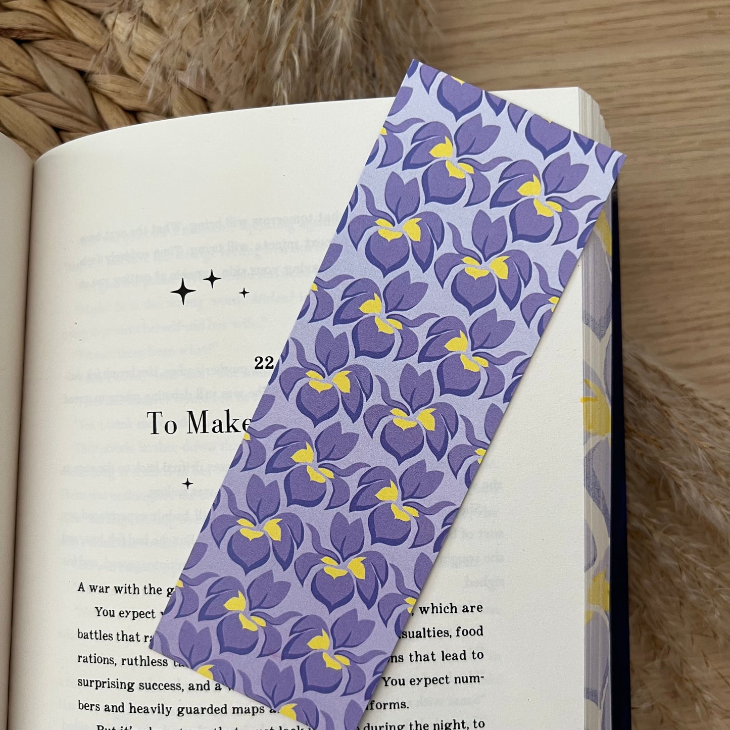 Iris double sided bookmark